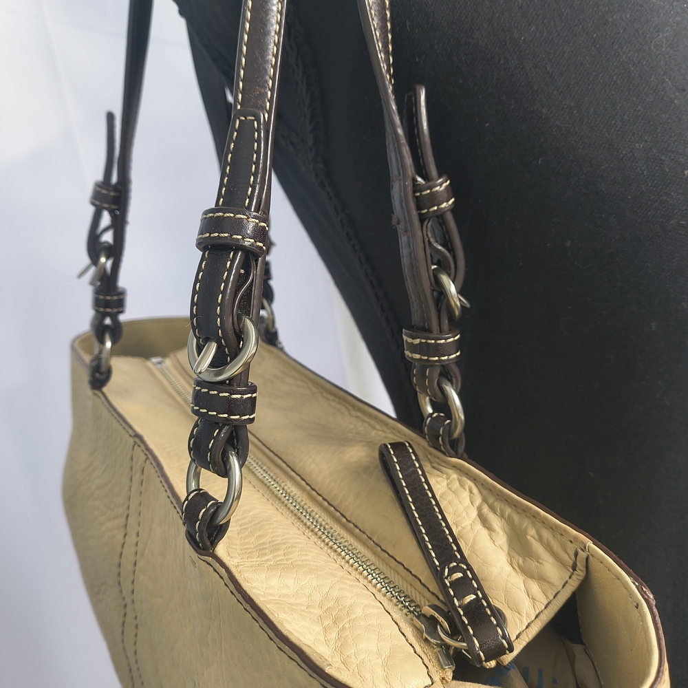 Vintage Coach Chelsea East West Beige Leather Tote Bag - Picture 10 of 13